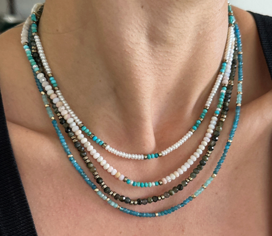 RACHEL NATHAN APATITE & AMAZONITE NECKLACE