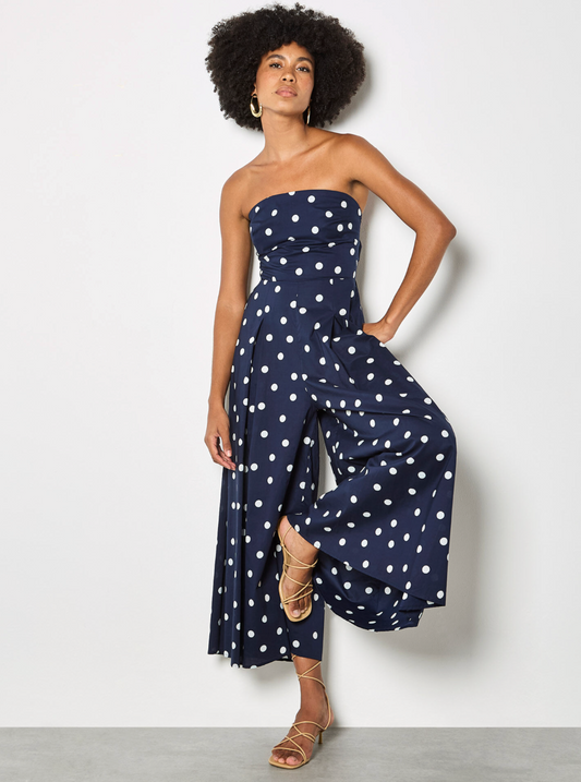 APRICOT POLKA DOT JUMPSUIT