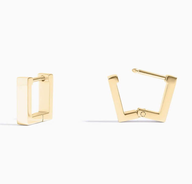 WJW SQUARE HUGGIE EARRINGS
