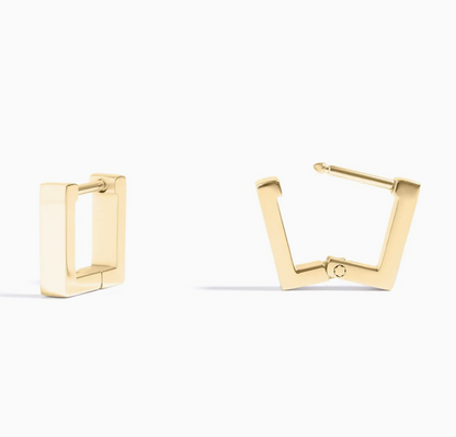 WJW SQUARE HUGGIE EARRINGS