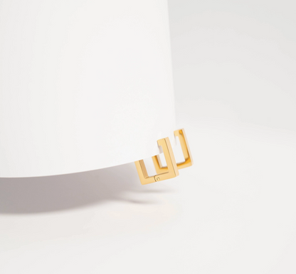WJW SQUARE HUGGIE EARRINGS