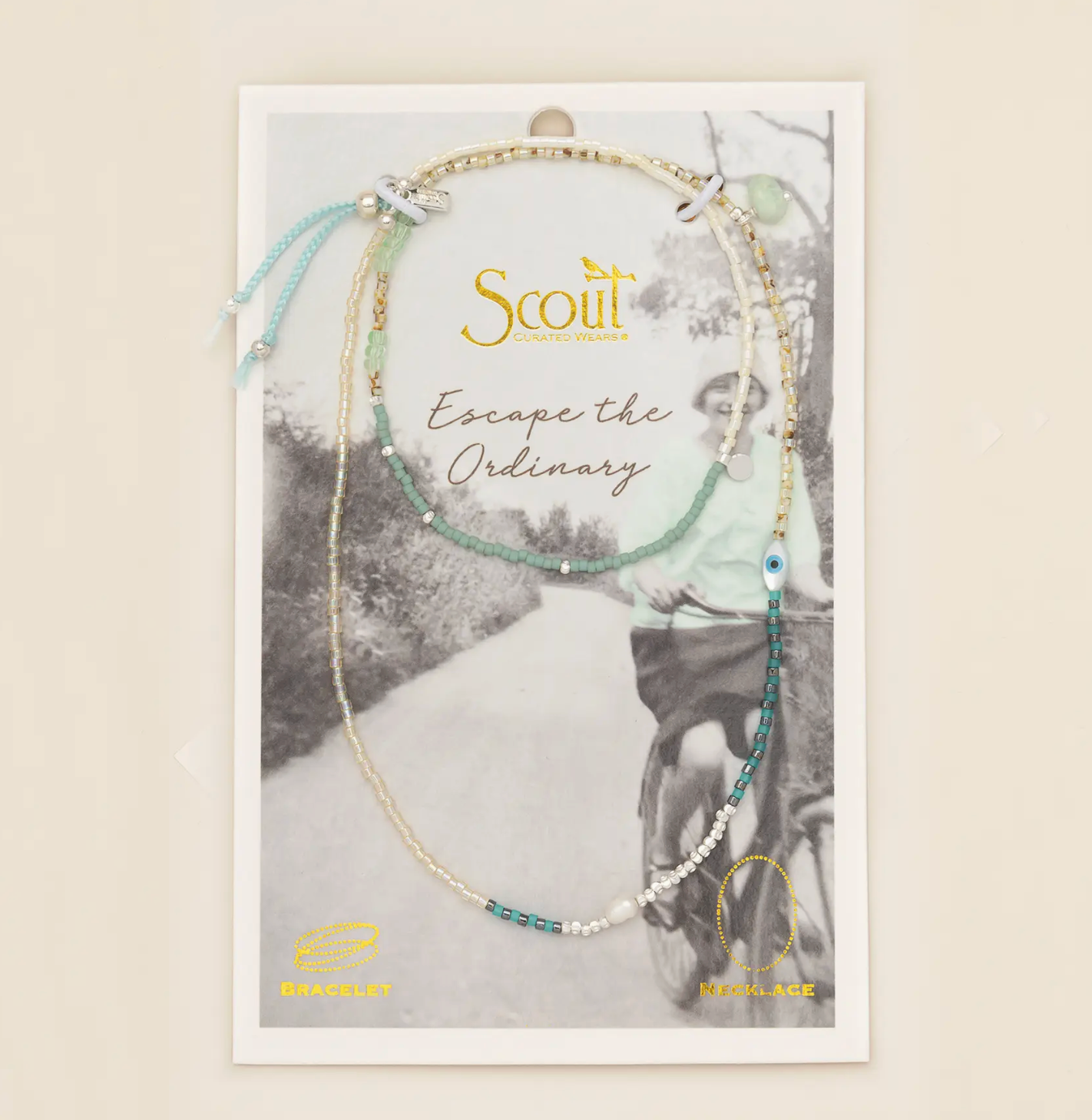 SCOUT MIXED MEDIA WRAP BRACELET NECKLACE DUO