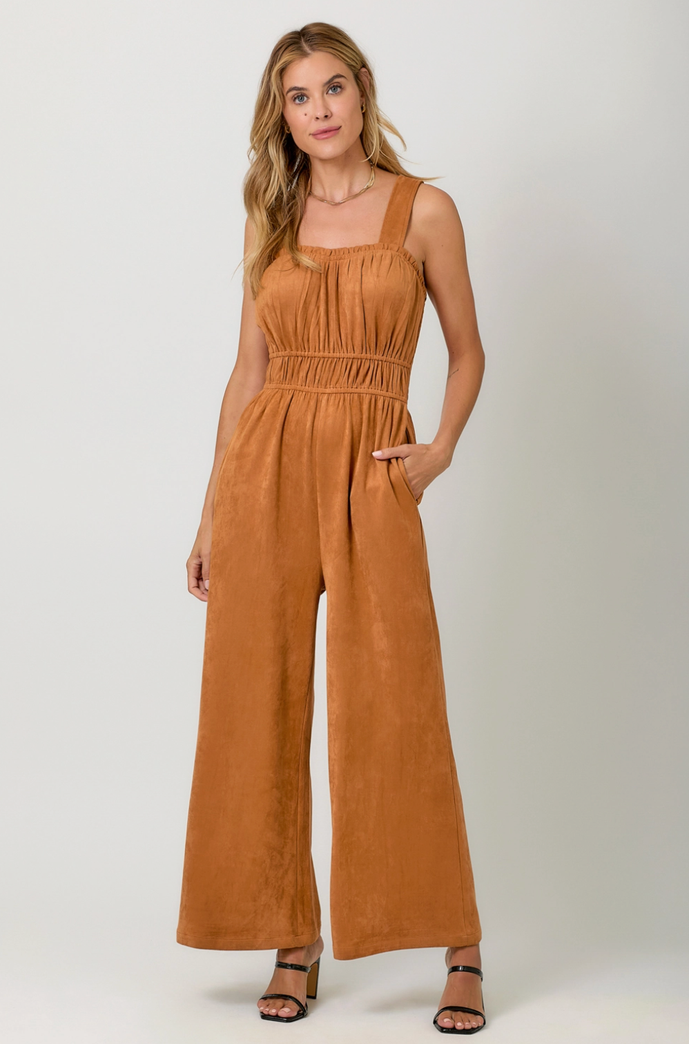 MYSTREE SUEDE JUMPSUIT