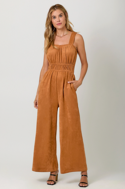 MYSTREE SUEDE JUMPSUIT