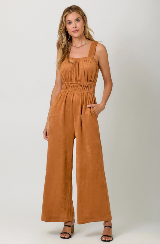 MYSTREE SUEDE JUMPSUIT