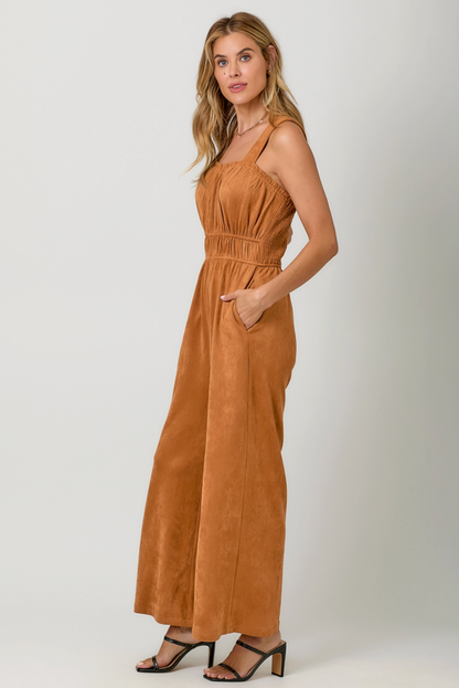 MYSTREE SUEDE JUMPSUIT