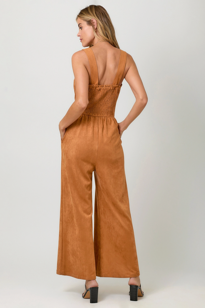 MYSTREE SUEDE JUMPSUIT