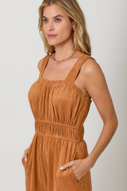 MYSTREE SUEDE JUMPSUIT
