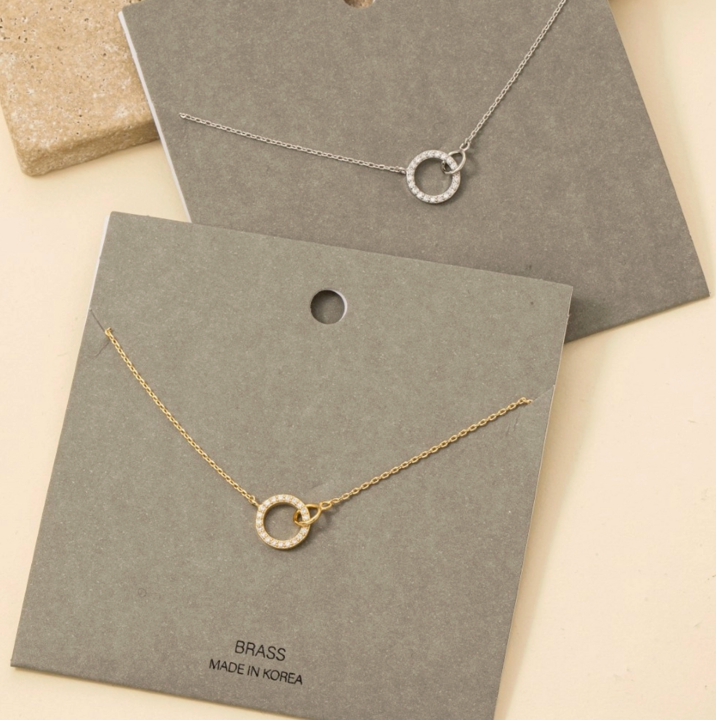 ANARCHY STREET PAVE HOOP NECKLACES