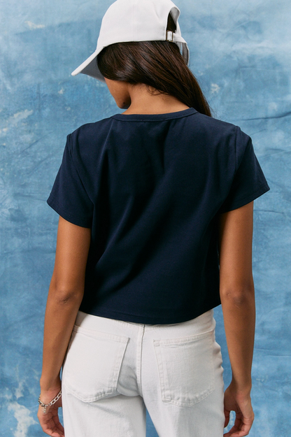LE LIS EMBROIDERED USA BABY TEE