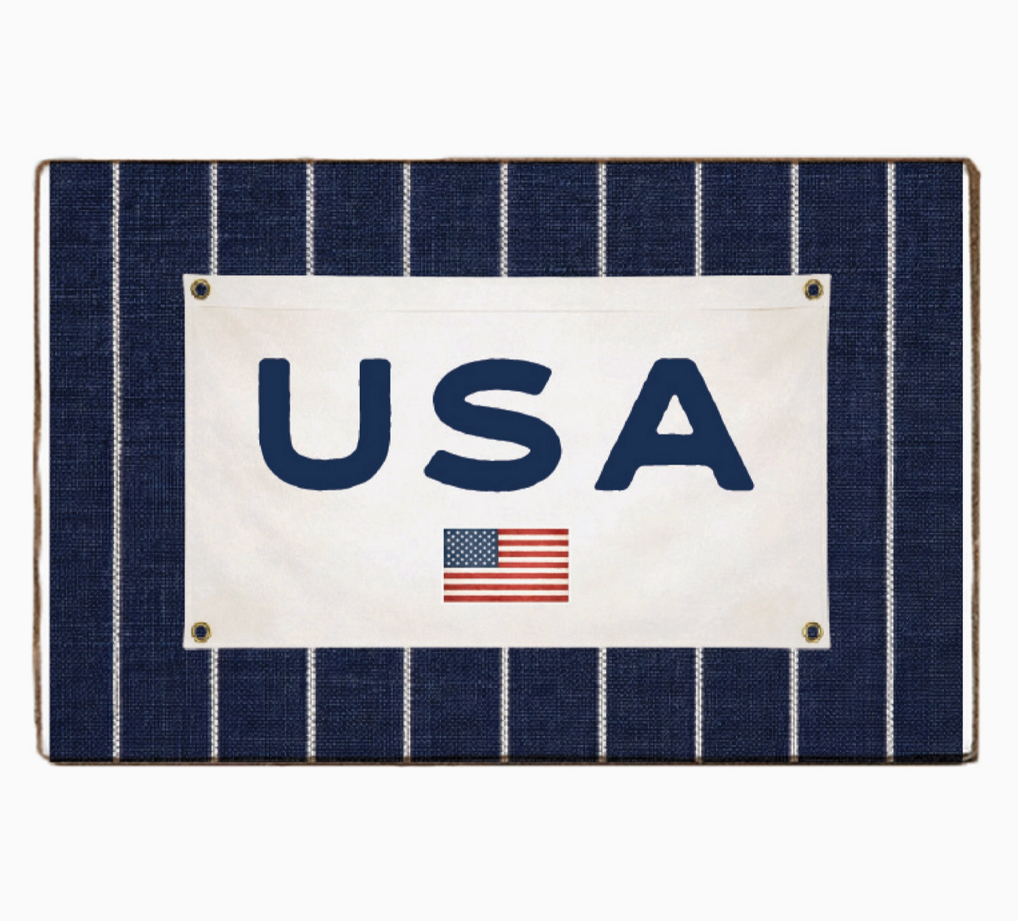 RUSTIC MARLIN FLAG BANNER BLOCK SIGN