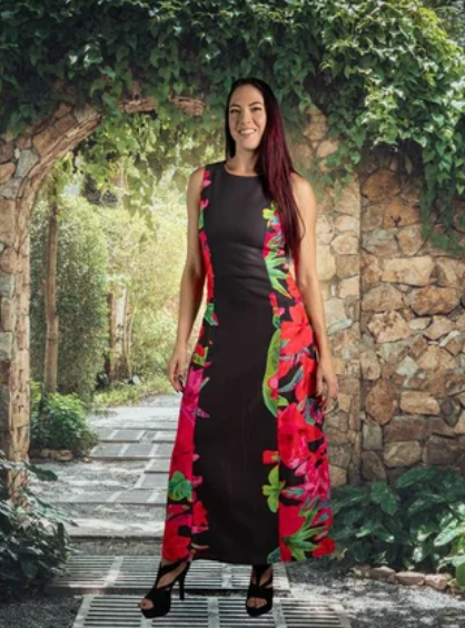 SAMUEL DONG MIDNIGHT BLOOM MAXI DRESS