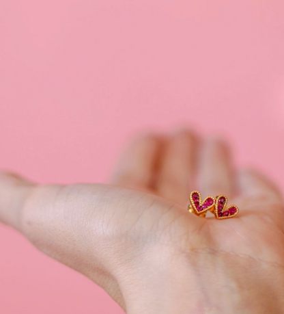 TLD DESIGNS HEART STUDS