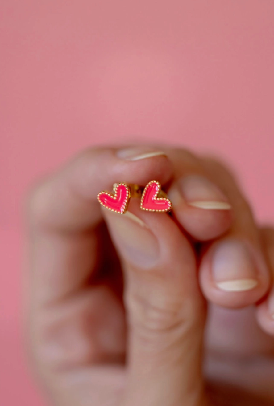 TLD DESIGNS BABY HEART STUDS