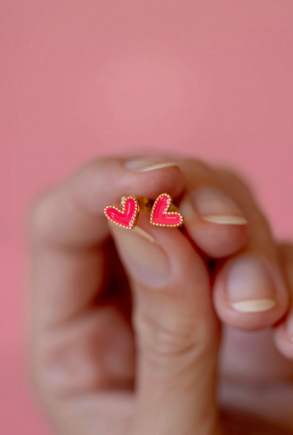 TLD DESIGNS BABY HEART STUDS