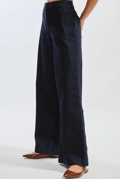 CAMELLIA RIPPLE DENIM TROUSERS