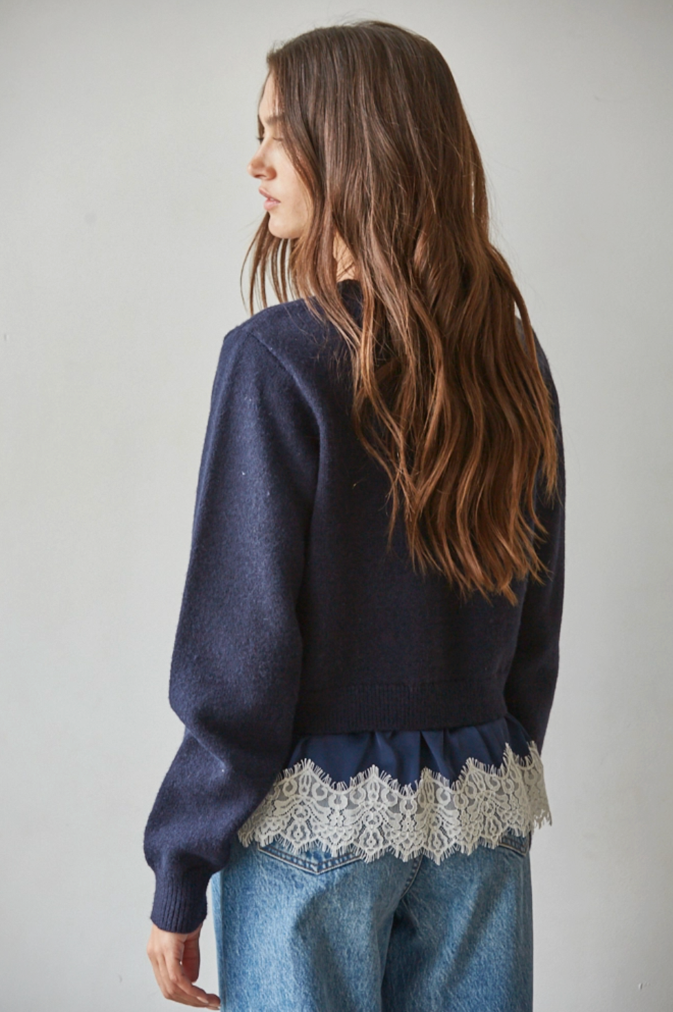 BY TOGETHER LACEY KNIT SWEATER