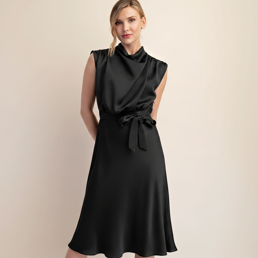 GLAM LUXE RAVEN MIDI DRESS