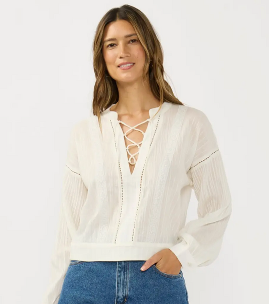 LOVESTITCH BUNNY LACE UP TOP