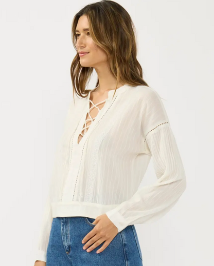 LOVESTITCH BUNNY LACE UP TOP