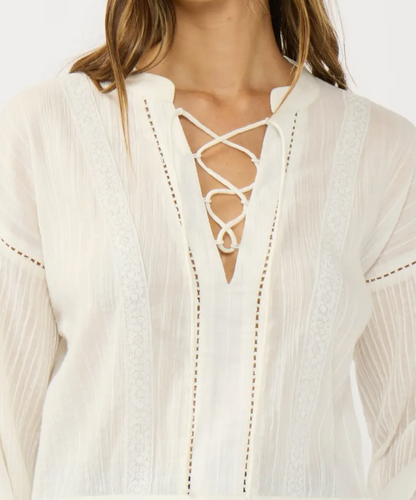 LOVESTITCH BUNNY LACE UP TOP
