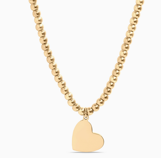 WJW BEADED HEART NECKLACE