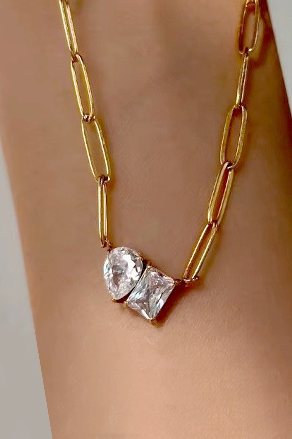 JOSSLYN DOUBLE GEM NECKLACE