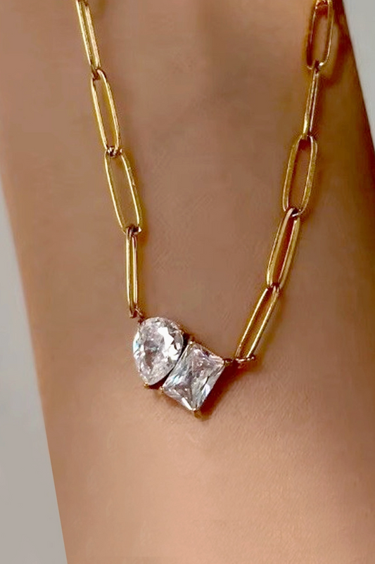 JOSSLYN DOUBLE GEM NECKLACE