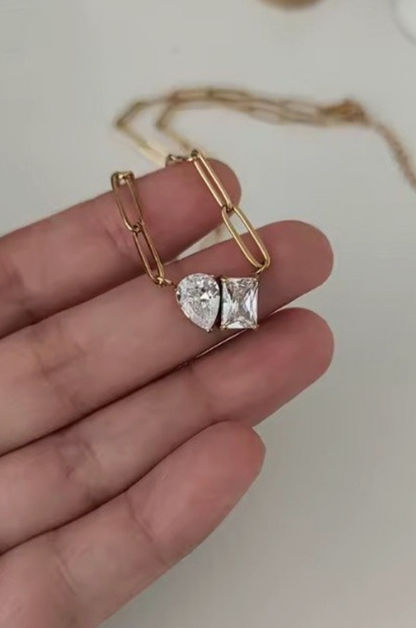 JOSSLYN DOUBLE GEM NECKLACE