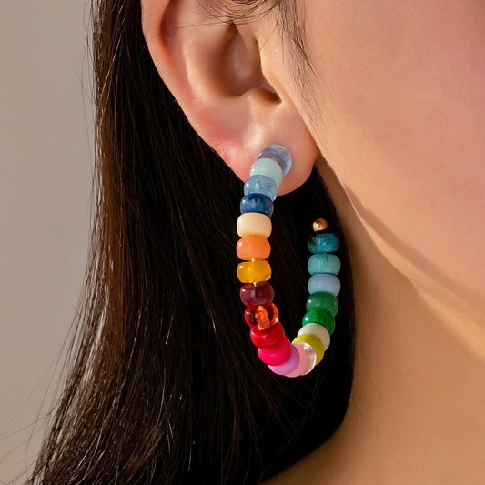 JOSSLYN BEADED HOOPS