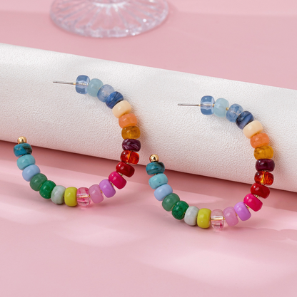 JOSSLYN BEADED HOOPS