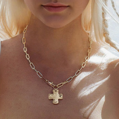 JOSSLYN HAMMERED CROSS PENDANT