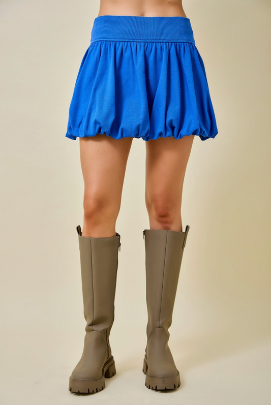 DAY + MOON COBALT BUBBLE SKIRT