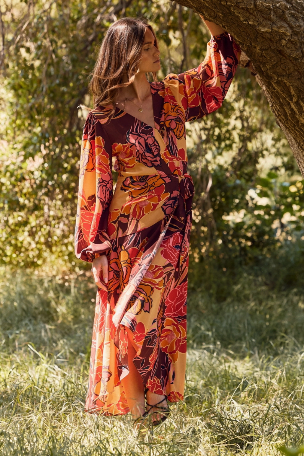 ODDI FALL FLOWERS MAXI DRESS