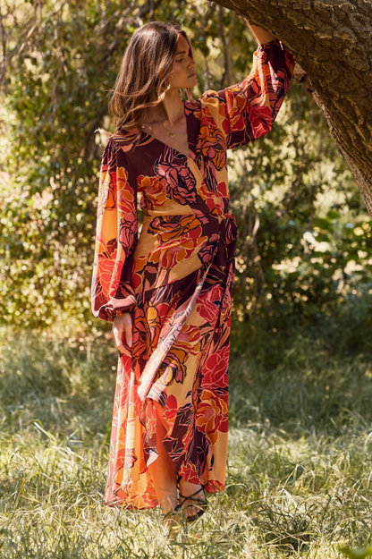 ODDI FALL FLOWERS MAXI DRESS