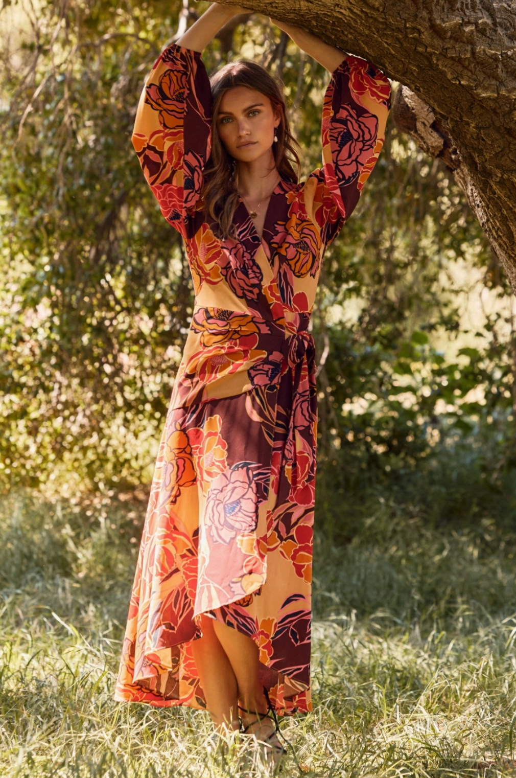 ODDI FALL FLOWERS MAXI DRESS