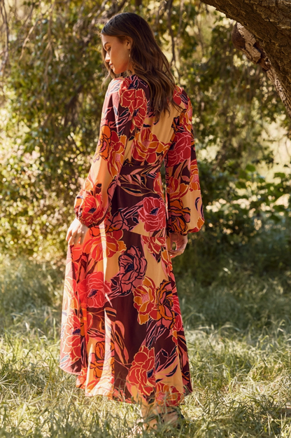 ODDI FALL FLOWERS MAXI DRESS