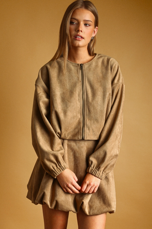 MIOU MUSE SUEDE PLEATED JACKET