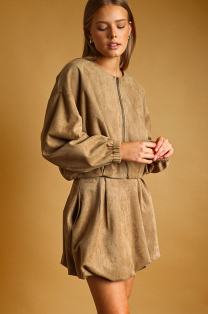 MIOU MUSE SUEDE PLEATED JACKET