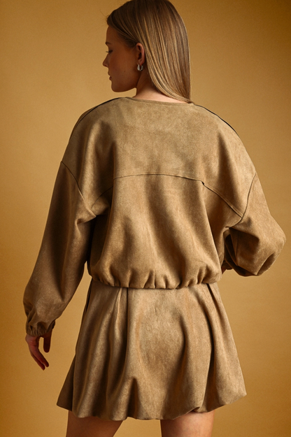 MIOU MUSE SUEDE PLEATED JACKET