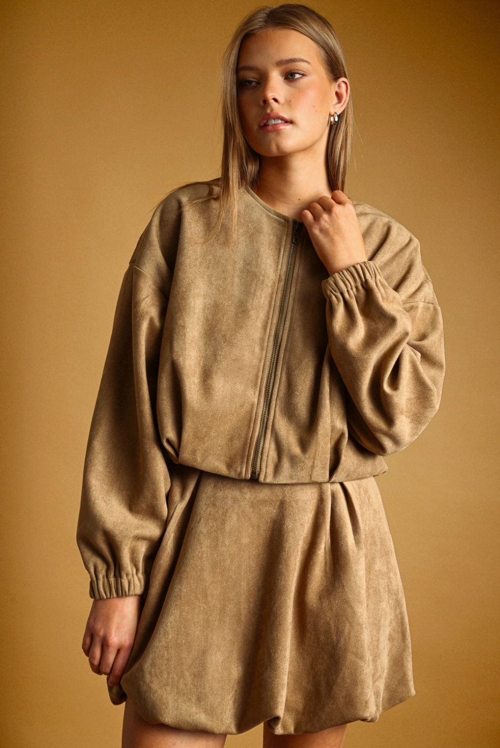 MIOU MUSE SUEDE BUBBLE SKIRT