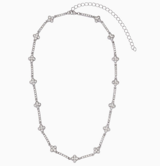 ADORNIA SPARKLE CLOVER NECKLACE