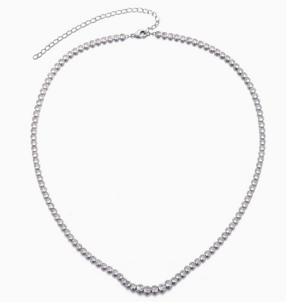 ADORNIA BEZELED TENNIS NECKLACE