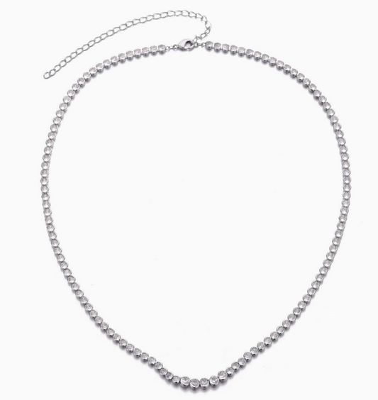 ADORNIA BEZELED TENNIS NECKLACE