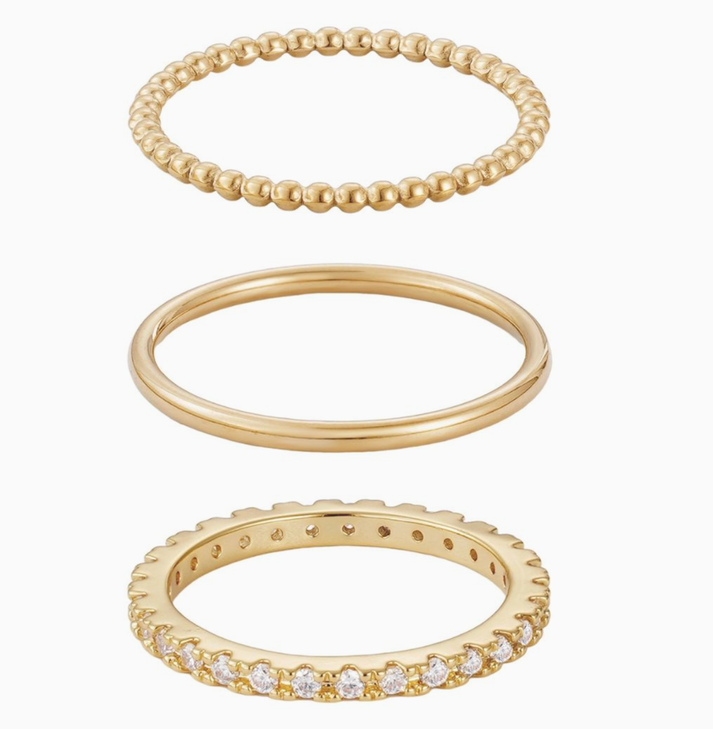 ADORNIA DAINTY RING TRIO SET