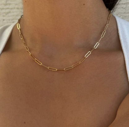 ADORNIA PAPERCLIP CHAIN NECKLACE