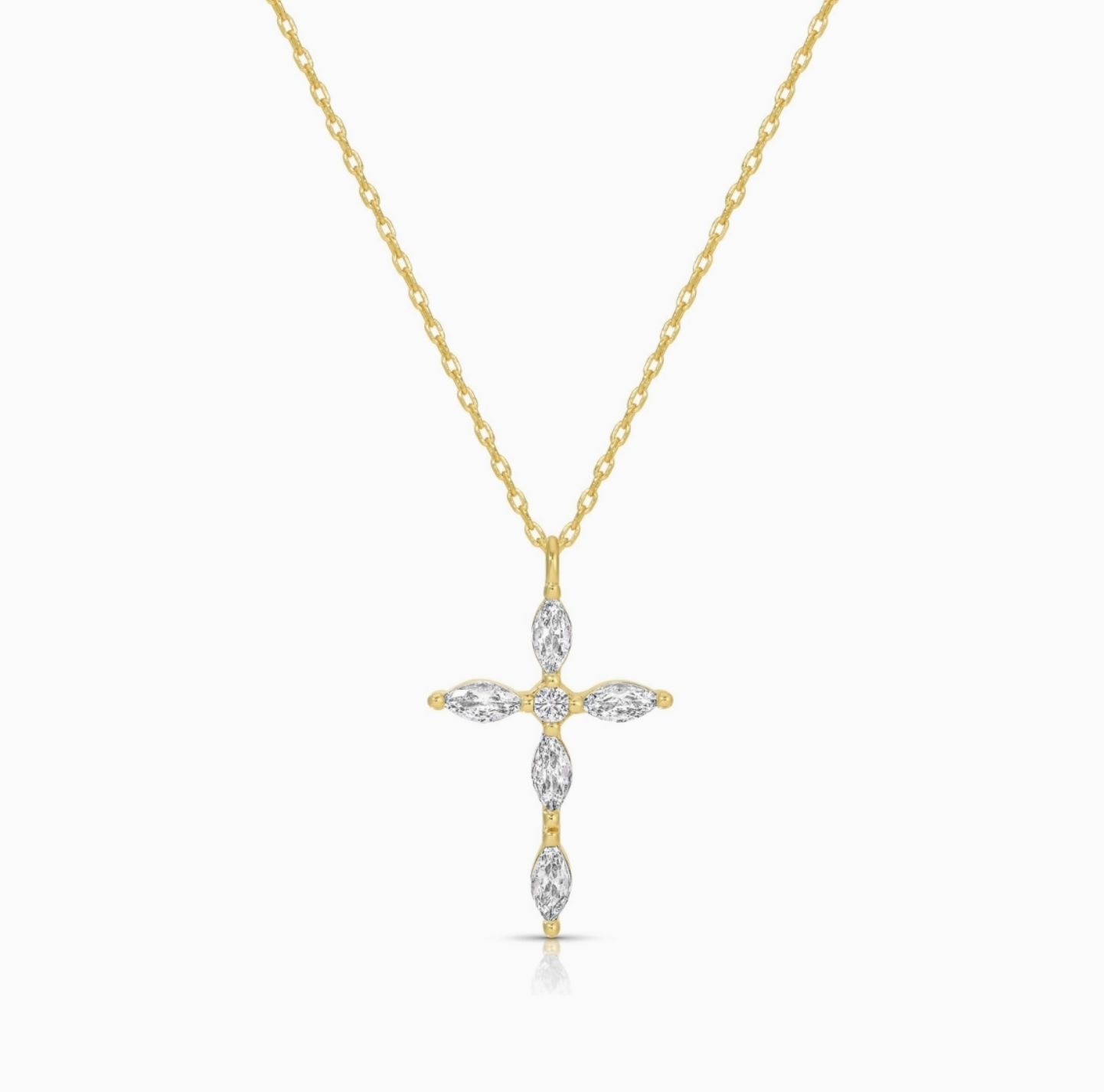 SPLENDID IRIS CROSS NECKLACE