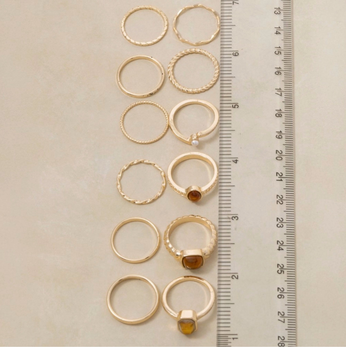 FAME GOLD ASSORTED RINGS