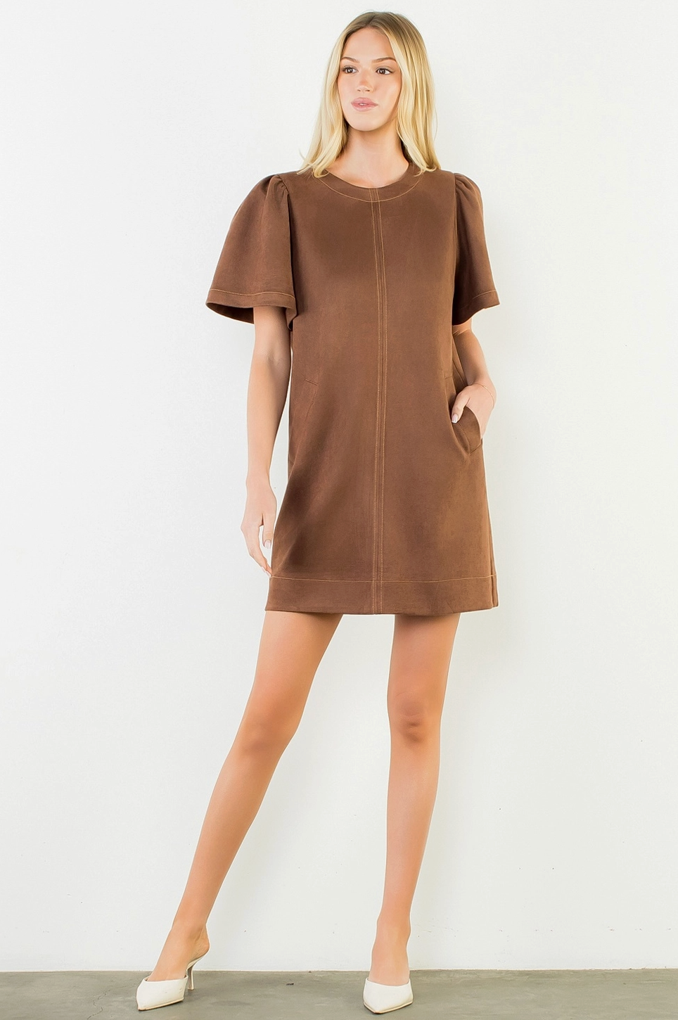 THML OAKLEY SUEDE MINI DRESS