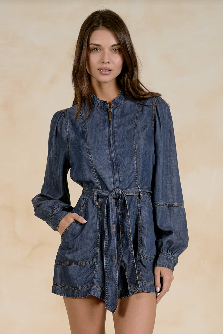 ELAN DENIM DREAMER ROMPER